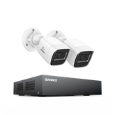 8 Channel 5MP Wired Security Camera System - Hybrid DVR, 2pcs 2MP Bullet Cameras, Outdoor & Indoor, Smart Motion Detection, Remote Access